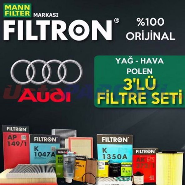 Audi A3 1.6 Mann Filtron Filtre Bakım Seti 2004-2012 ürün görseli 1