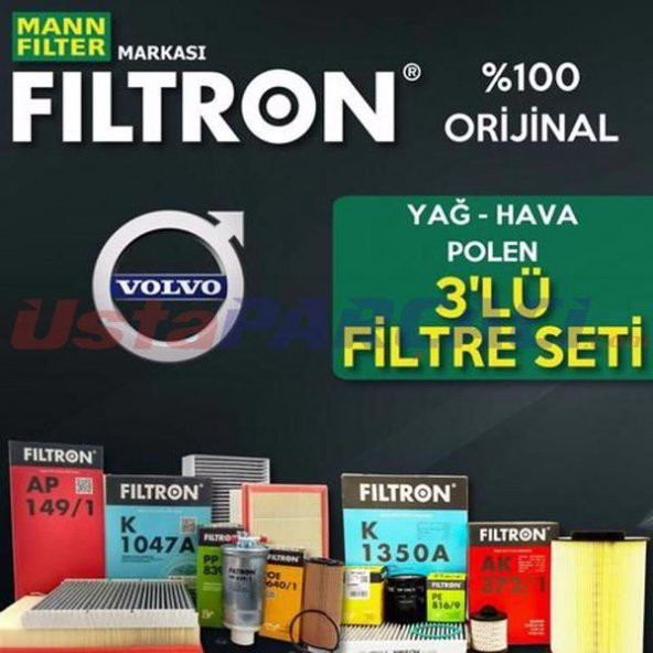 Volvo S40 1.6 Dizel Mann Filtron Filtre Bakım Seti 2007-2012 ürün görseli 1