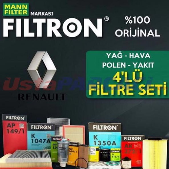 Renault Clio 3 1.5 Dcı Mann Filtron Filtre Bakım Seti 2005-2012 ürün görseli 1