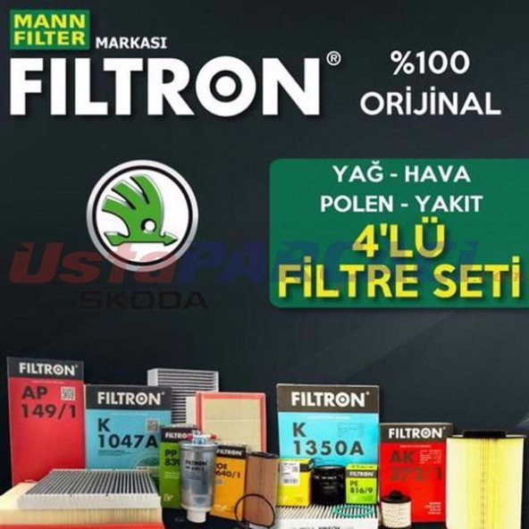 Skoda Superb 1.4 Tsı Filtron Filtre Bakım Seti 2009-2015 CAX ürün görseli 1