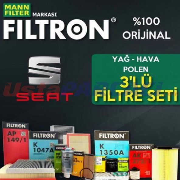Seat Cordoba 1.4 TDI Mann Filtron Filtre Bakım Seti 2003-2009 ürün görseli 1
