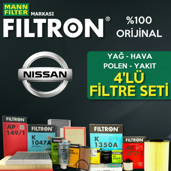 Nissan Qashqai 1.5 Dcı Filtron Filtre Bakım Seti 2014-2018 K9K ürün görseli 1