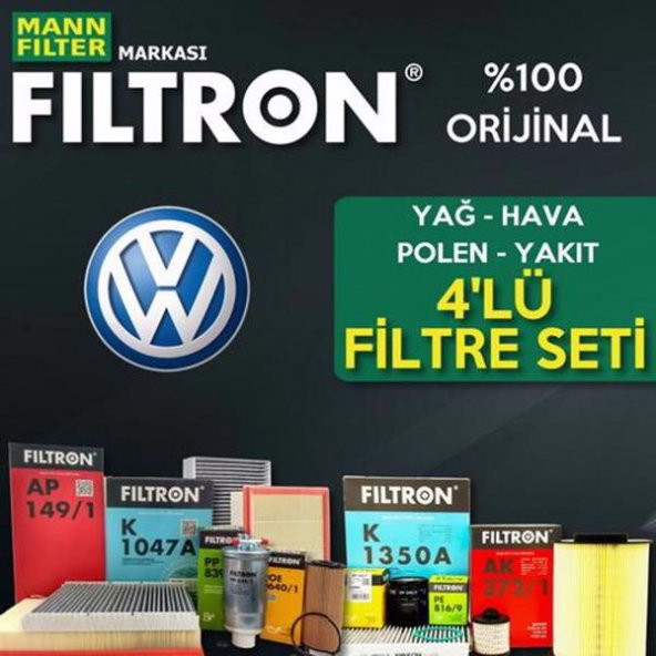 Vw Jetta 1.6 TDI Mann Filtron Filtre Bakım Seti 2011-2015 ürün görseli 1