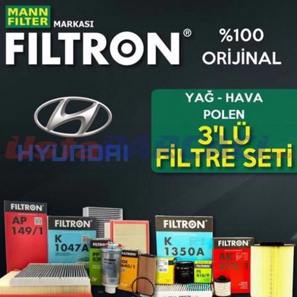 Hyundai Accent Era 1.5 Crdı Filtron Filtre Bakım Seti 2006-2012 ürün görseli 1