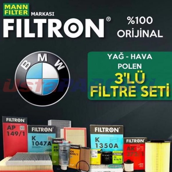 Bmw 3.20 D Mann Filtron Filtre Bakım Seti e46 2002-2005 ürün görseli 1
