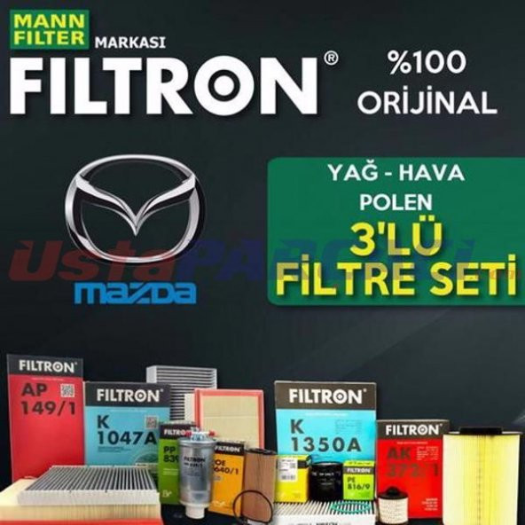 Mazda 3 1.6 Mann Filtron Filtre Bakım Seti 2003-2009 ürün görseli 1