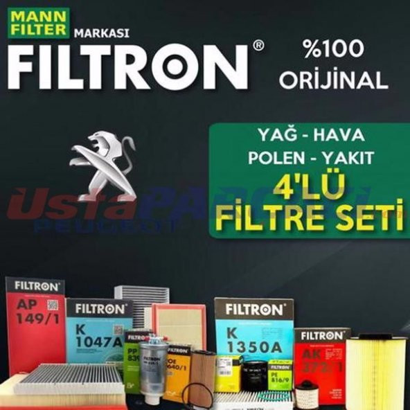 Peugeot 301 1.6 Hdi Mann Filtron Filtre Bakım Seti 2013 - 2018 ürün görseli 1
