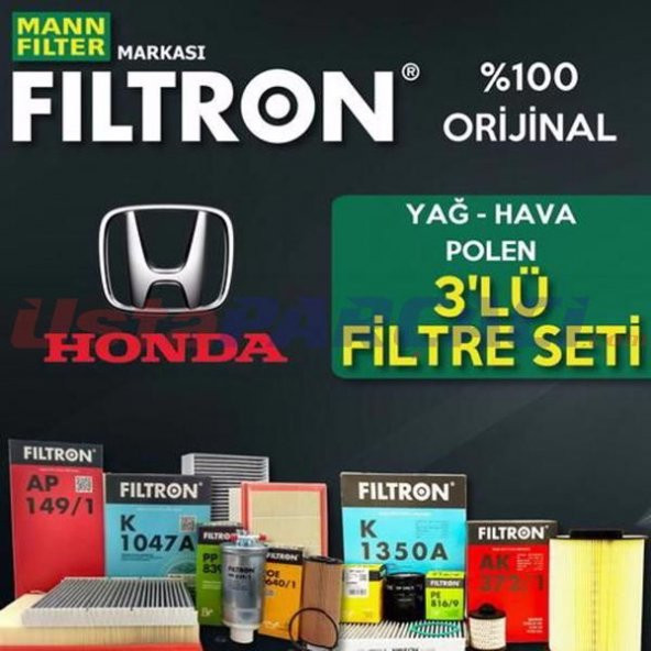 Honda Jazz 1.4 Mann Filtron Filtre Bakım Seti 2002-2008 L13A ürün görseli 1