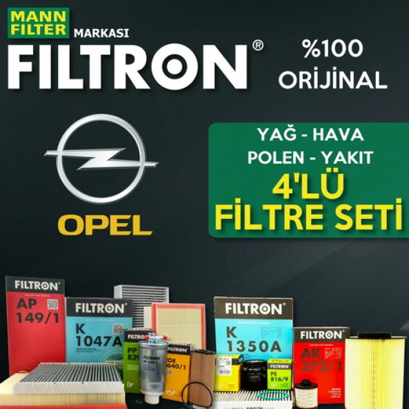 Opel Astra J 1.3 CDTI Mann Filtron Filtre Bakım Seti 2009-2015 ürün görseli 1