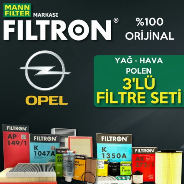 Opel Astra J 1.3 CDTI Mann Filtron Filtre Bakım Seti 2009-2015 ürün görseli 1