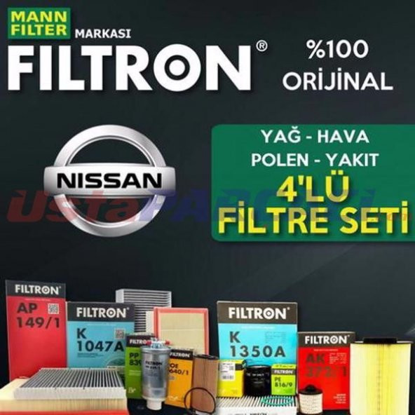 Nissan Qashqai 1.6 DCI Mann Filtron Filtre Bakım Seti 2014-2017 ürün görseli 1