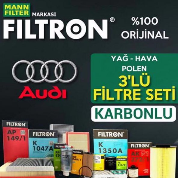 Audi A3 1.6 TDI Mann Filtron Filtre Bakım Seti 2013-2019 ürün görseli 1