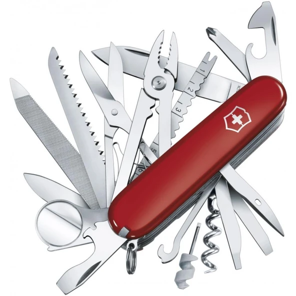 Victorinox 1.6795.LB1 Swiss Champ 33 Fonksiyon Deri Kılıflı İsviçre Çakısı - Kırmızı ürün görseli 1