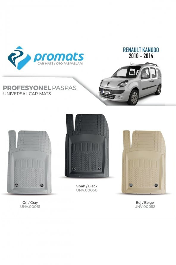 PROMATS Renault Kangoo 2010-2014 Oto Paspas Profesyonel 4d (bej) ürün görseli 1