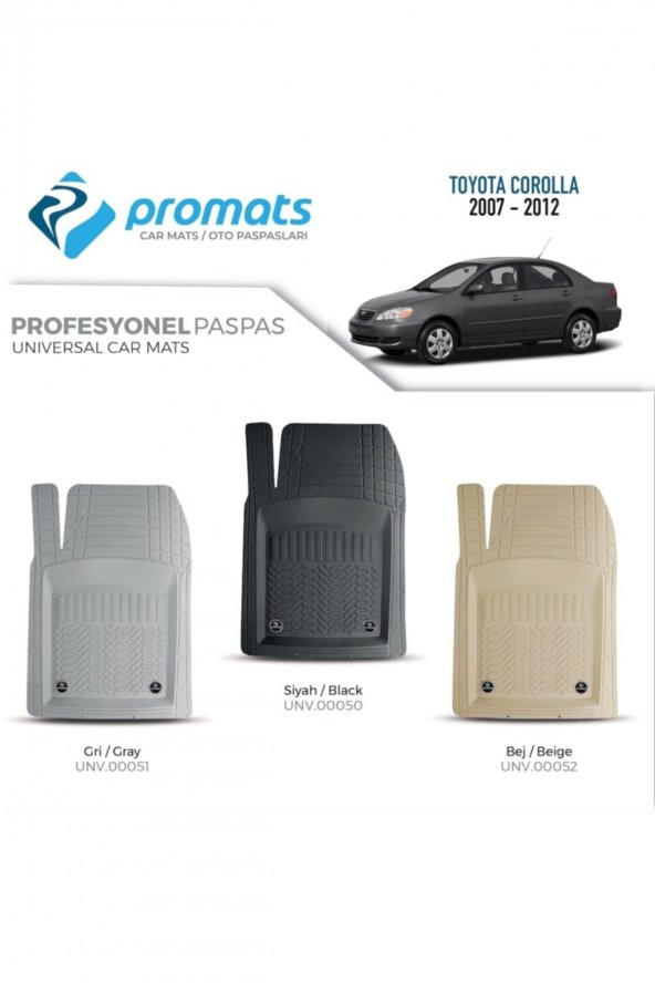 PROMATS Toyota Coralla 2007-2012 Paspas Profesyonel 4d (bej) ürün görseli 1