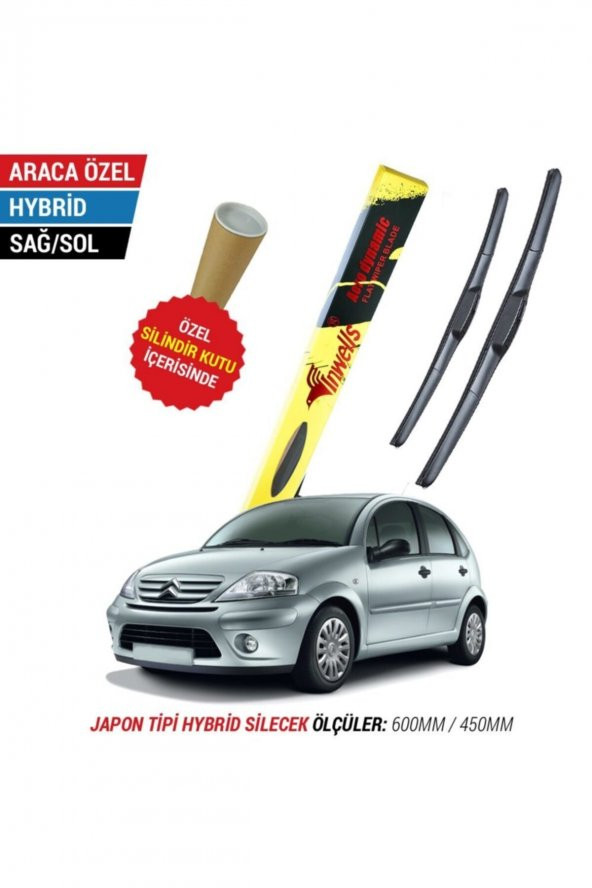 Inwells Citroen C3 Inwells Hybrid Silecek Takımı (2002-2009) ürün görseli 1