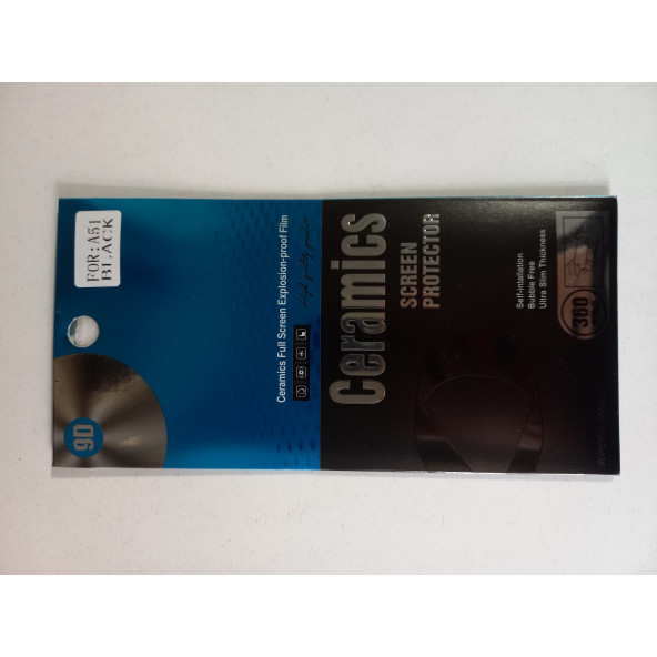 ASLANTİC SAMSUNG A51 9D TAM KORUMA CAM KORUYUCU SİYAH NANO ürün görseli 1