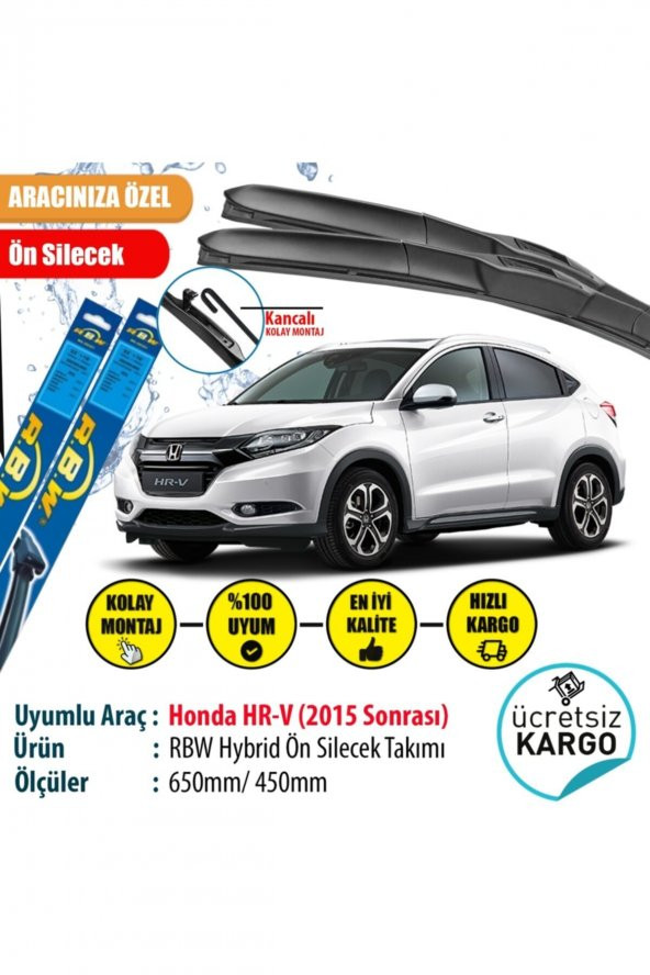 Rbw Honda Hr-v 2015 Sonrası Hybrid Ön Silecek Takımı ürün görseli 1