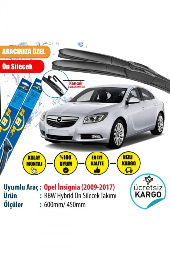 Rbw Opel Insignia 2009-2017 Hybrid Ön Silecek Takımı ürün görseli 1
