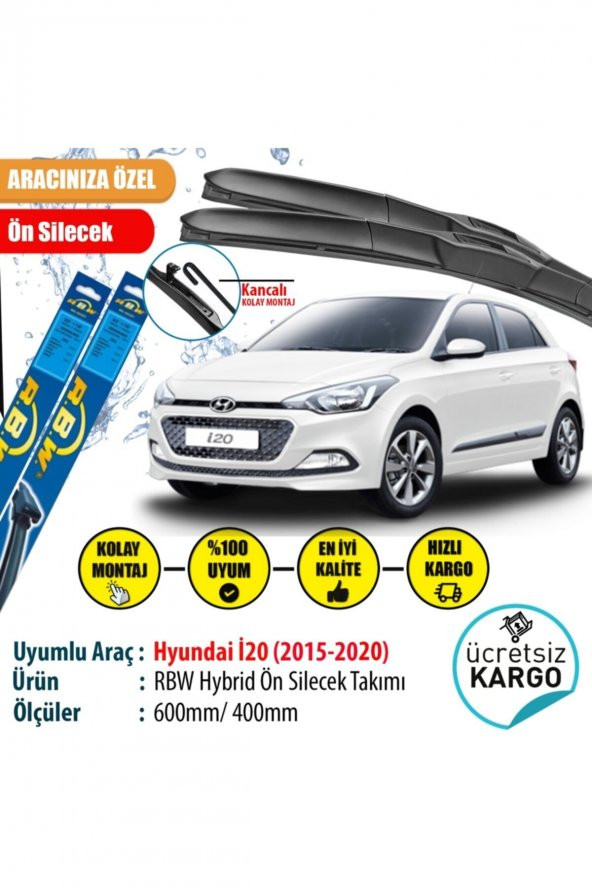 Rbw Hyundai I20 2015-2018 Hybrid Ön Silecek Takımı ürün görseli 1