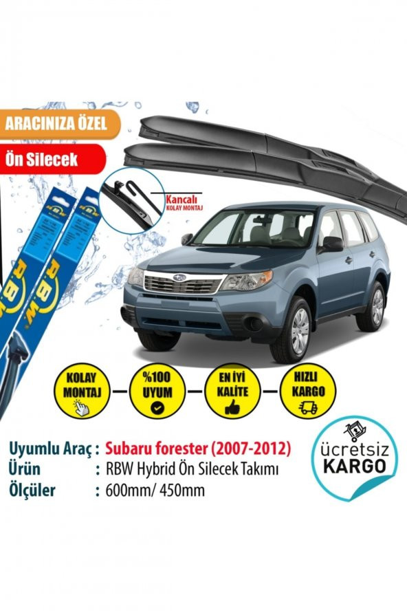 Rbw Subaru Forester 2007-2012 Hybrid Ön Silecek Takımı ürün görseli 1