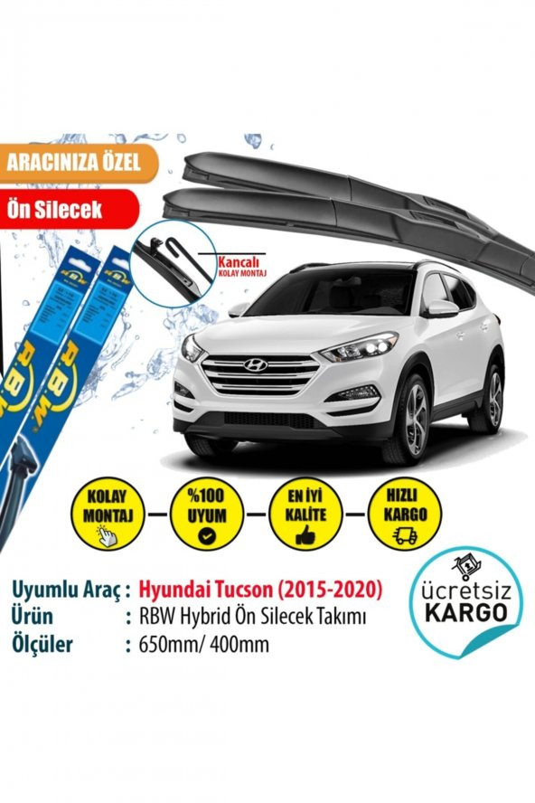 Rbw Hyundai Tucson 2015-2020 Hybrid Ön Silecek Takımı ürün görseli 1