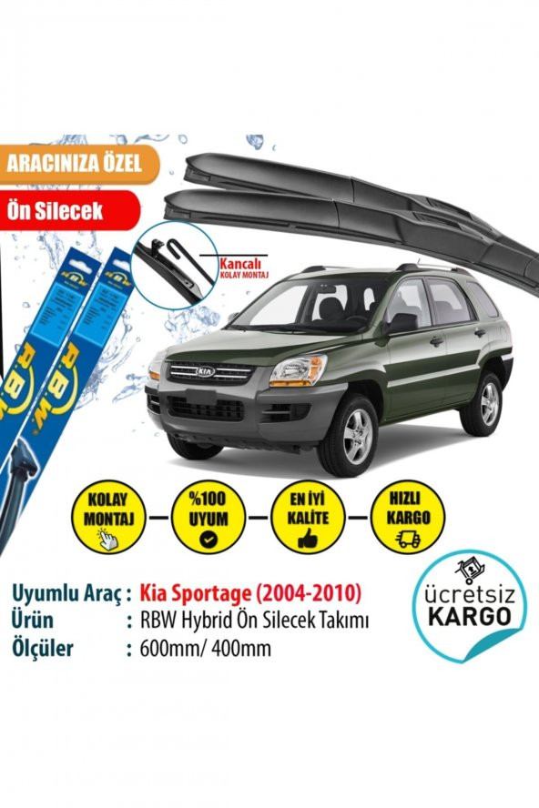 Rbw Kia Sportage 2004-2010 Hybrid Ön Silecek Takımı ürün görseli 1