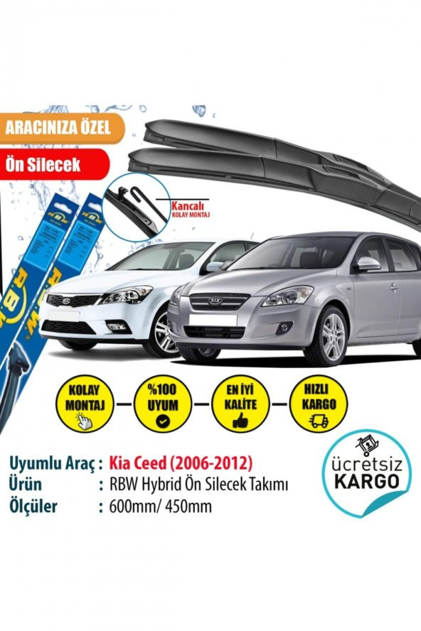 Rbw Kia Ceed 2006-2012 Hybrid Ön Silecek Takımı ürün görseli 1