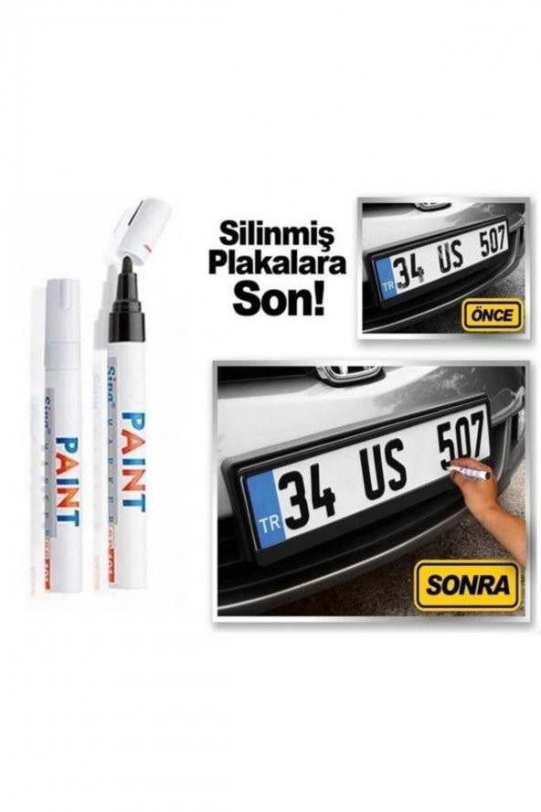 GARDENAUTO Plaka Kalemi Siyah 2li - Resim 2