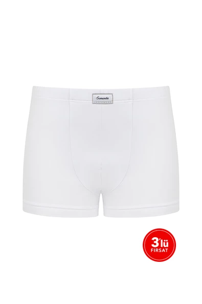 Erkek Modal Boxer 3'lü Paket - Beyaz ürün görseli 1
