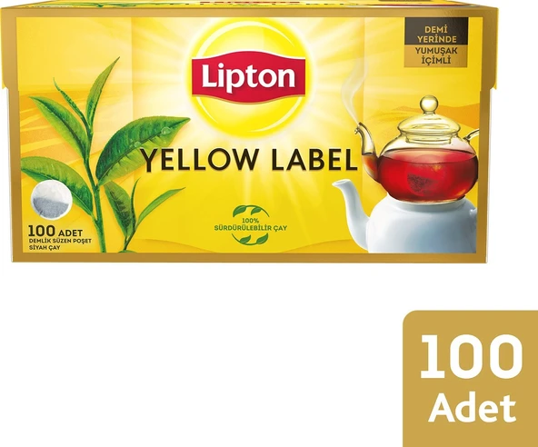 Lipton Yellow Label 3.2 gr 100lü 3 Adet Demlik Poşet Çay ürün görseli 1