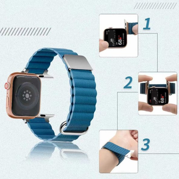 ​​​Apple Watch Ultra 49mm KRD-78 PU Deri Kordon Strap Kayış ürün görseli 1