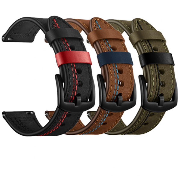 Gear S2 (20mm) KRD-19 Deri Kordon - Resim 6