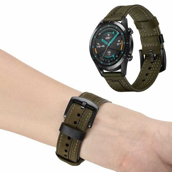 Gear S2 (20mm) KRD-19 Deri Kordon - Resim 10