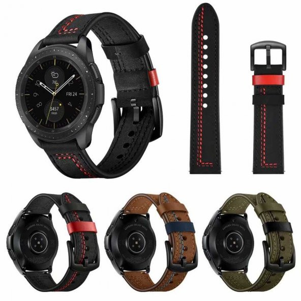Gear S2 (20mm) KRD-19 Deri Kordon - Resim 11
