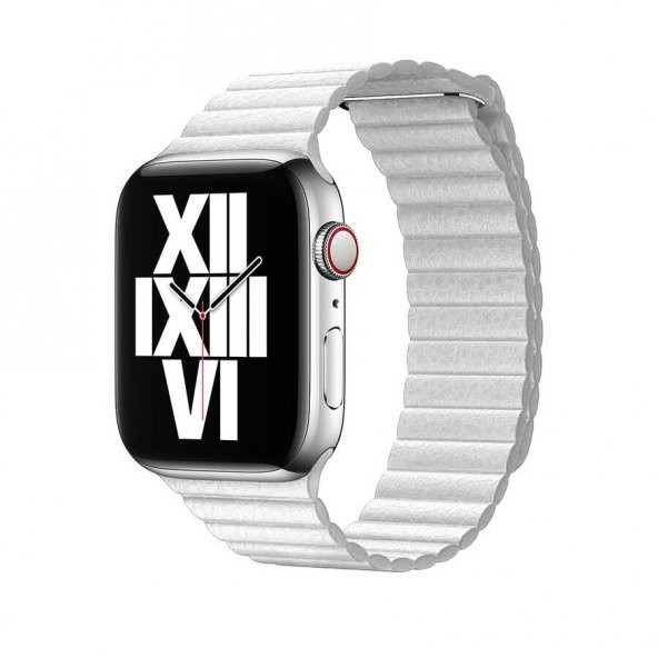 Apple Watch 44mm KRD-09 Deri Lop Kordon - Resim 3