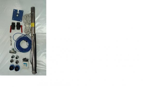 Impo Sk 404/10 1HP Krom Başlıklı  15 MT Yassı Kablolu ve Panolu 30 mt Halatlı Çift Vanalı Akıtma Başlıklı Monofaze Takım Dalgıç Pompa ürün görseli 1