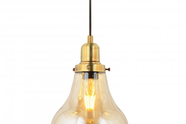 LampaLuce Cono Modern Sarkıt Salon Avizesi Tekli Sarı 20x70cm ürün görseli 1