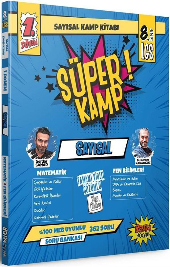 2023 8. Sınıf LGS 1. Dönem Sayısal Süper Kamp Kitabı Benim Hocam ürün görseli 1