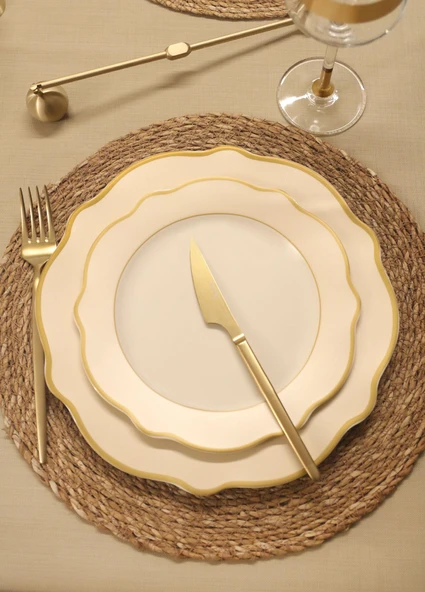 The Mia Jaswely Pasta Tabağı 6 Parça Krem 21 Cm ürün görseli 1