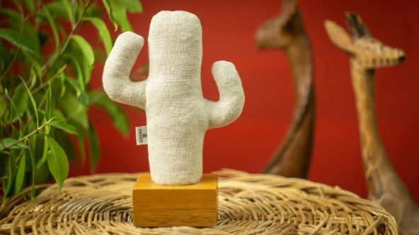 Kayigo Woody İroko Ağacı Üçlü Ofis Seti - Krem Kaktüs ürün görseli 1