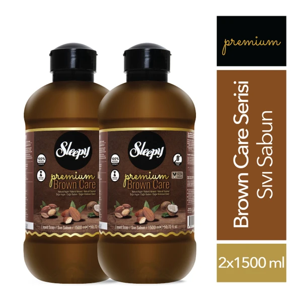 Sleepy Premium Brown Care Serisi Sıvı Sabun 2x1500 ml ürün görseli 1