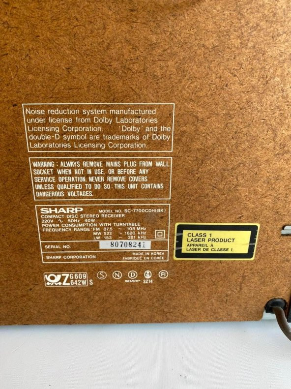 Sharp SC-7700CDH (BK) Müzik Seti 2. El B16 - Resim 8