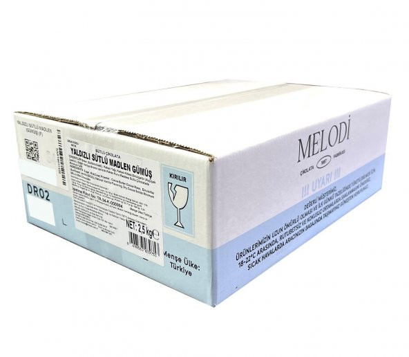 Melodi Çikolata Yaldızlı Sütlü Madlen Gümüş 2.5 KG ürün görseli 1