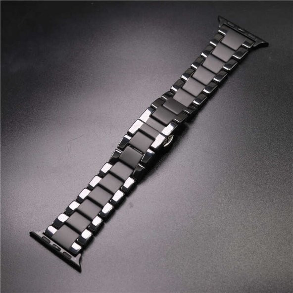 ​​​Apple Watch 44mm Mat Seramik Metal Kordon - Resim 9