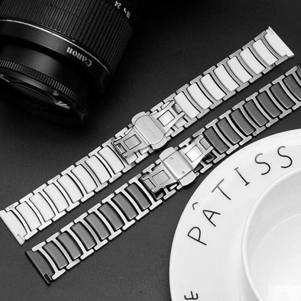 Gear S3 (22mm) Seramik Metal Kordon - Resim 6