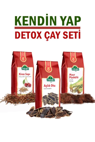 Arifoğlu 3 lü Set Detoks Çayı (Kiraz Sapı - Mısır Püskülü - Açlık Otu) ürün görseli 1