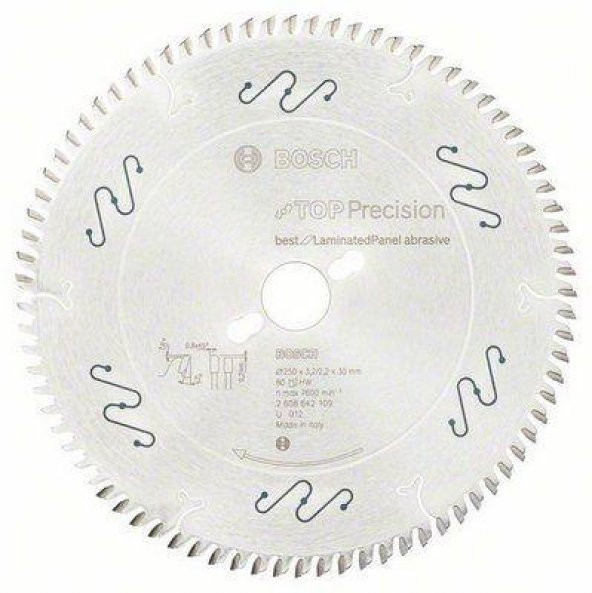 BOSCH BLP Daire Test.Bıç Abr 250*30 mm 80 D T 2.608.642.109 ürün görseli 1