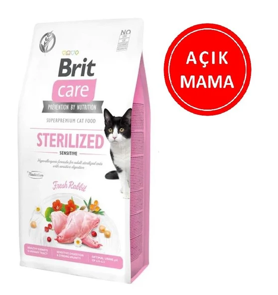 Brit Care Hypoallergenic Sterilised Tavşan Etli Tahılsız Kısırlaştırılmış Kedi Maması 1 Kg AÇIK ürün görseli 1