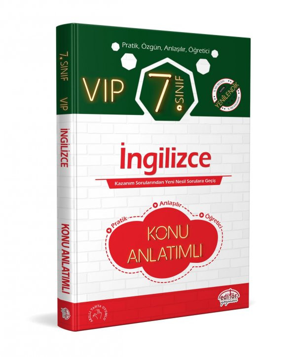 7. Sınıf İngilizce VIP Hızlı Konu Anlatımlı Editör Yayınları ürün görseli 1